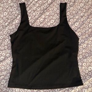 Black Square Neck Tank Top